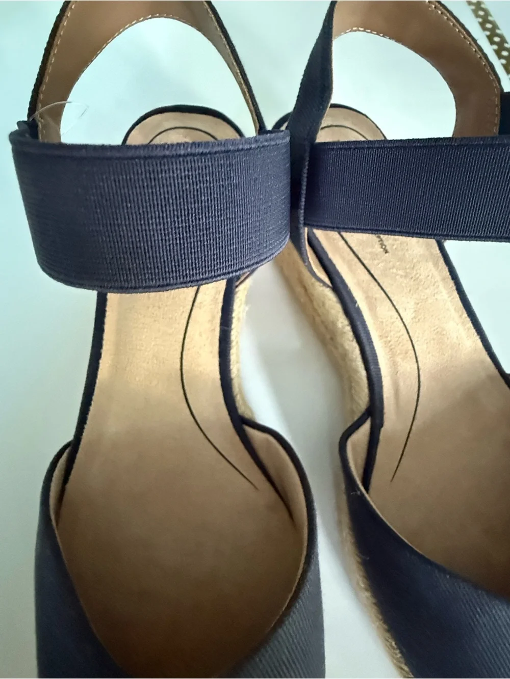 LifeStride Kimmie Espadrille Wedge Sandals Navy Blue Size 8.5 New W/O Tags.
